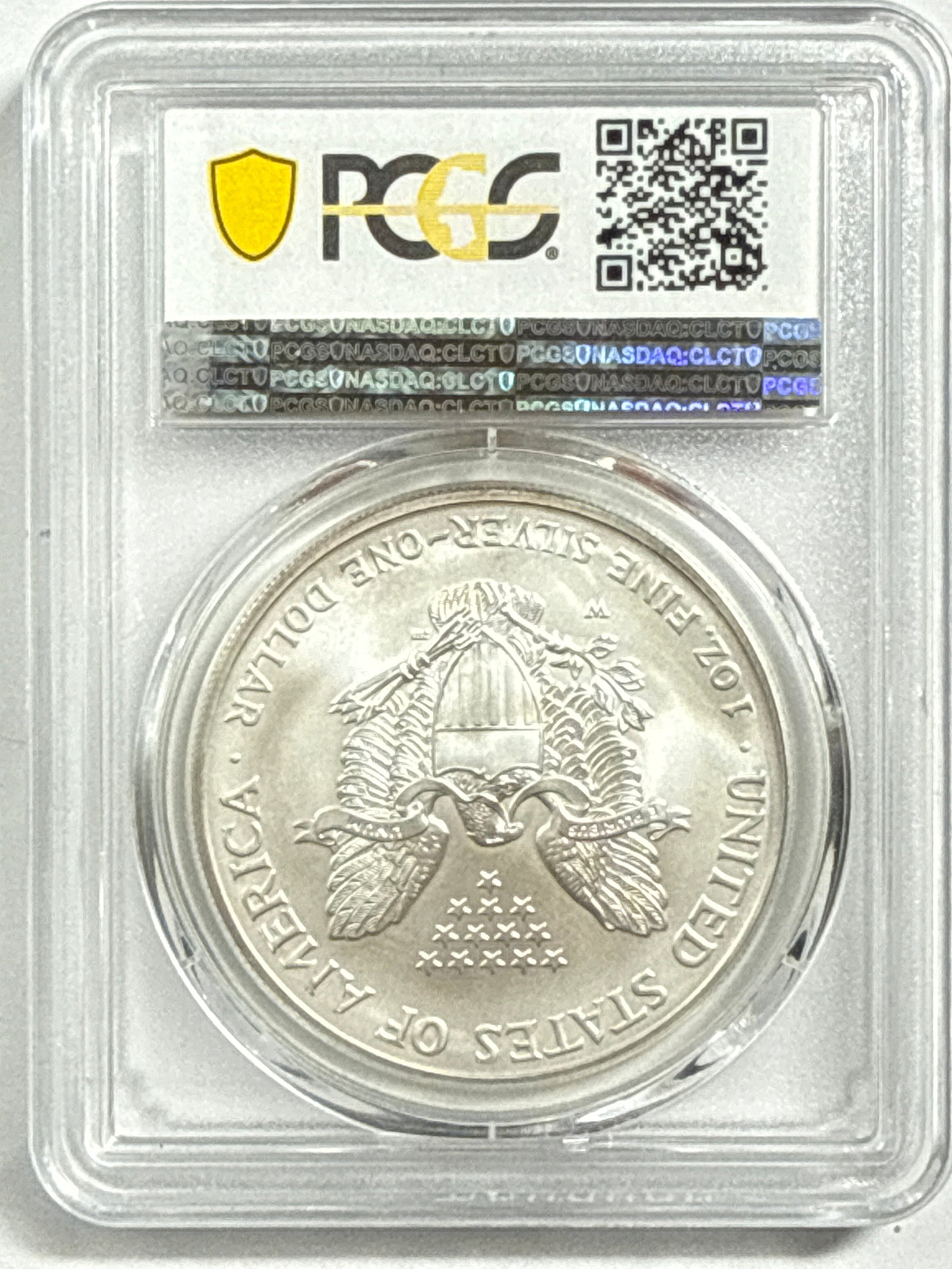 2008-W Burnished American Silver Eagle PCGS MS70 FS FL Reverse of 2007