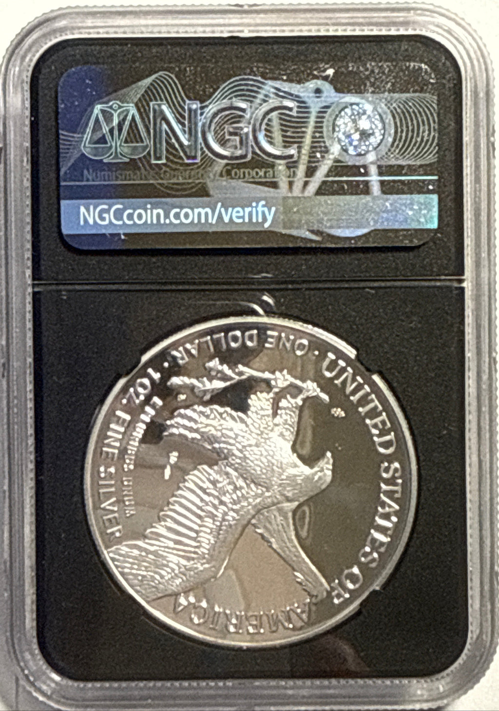 2021-W American Silver Eagle $1 Eagle Landing T-2 NGC ER MS70 Black Core