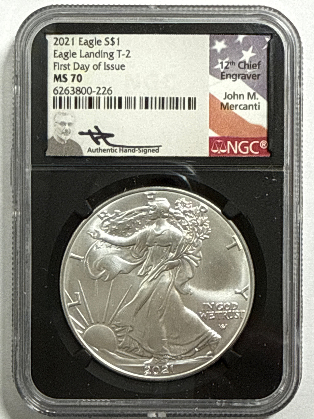 2021 American Silver Eagle T-2 5 Piece Set NGC MS70 FDOI FL Mercanti/Gaudioso/Moy/Jones/Damstra
