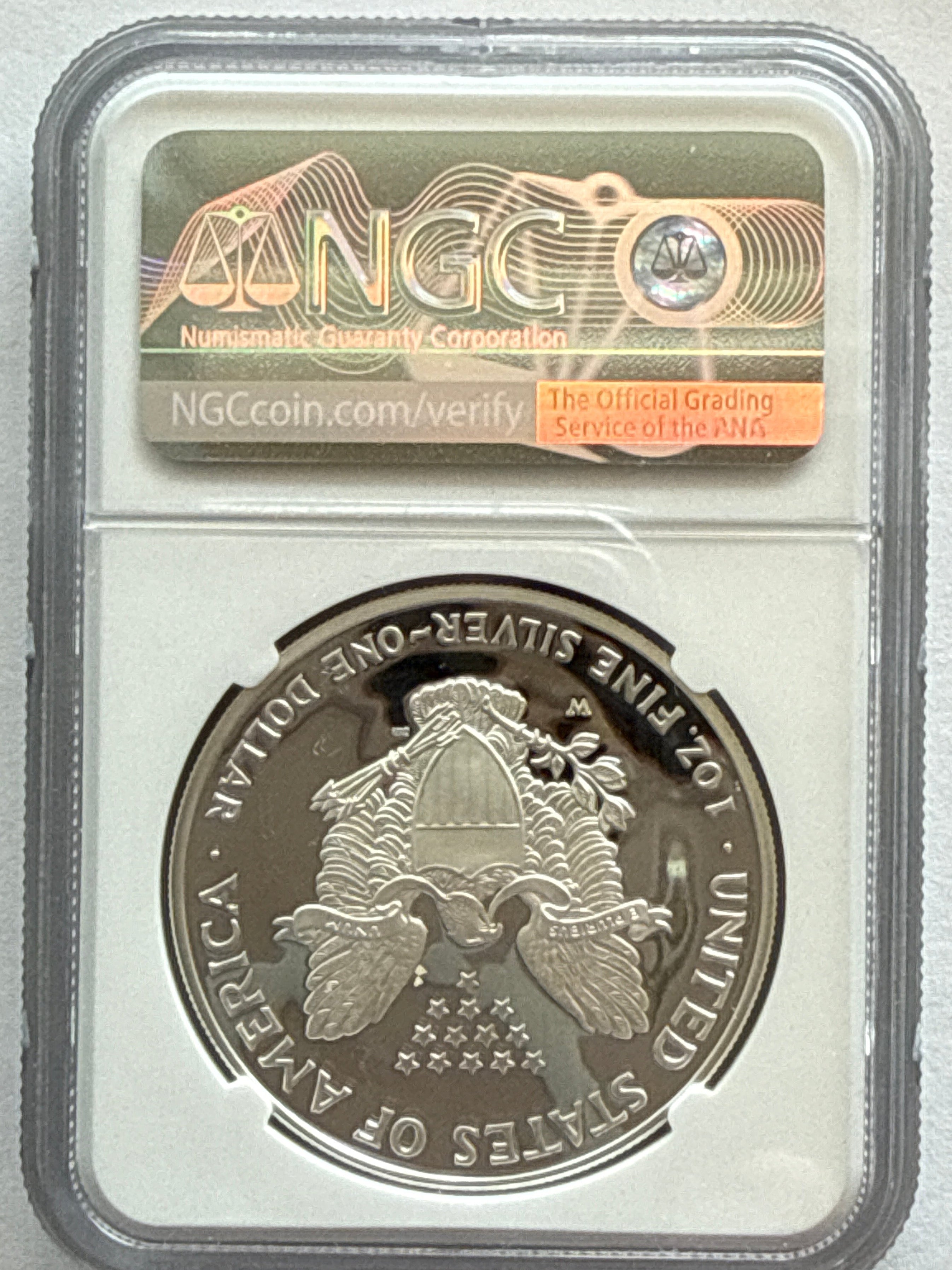 2004-W American Silver Eagle NGC 1 oz PF70 UCAM  J. M. Mercanti hand signed pop #14 Art Label