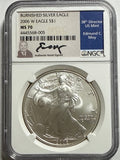 2006-W Burnished American Silver Eagle NGC MS70 Edmund C. Moy Signed