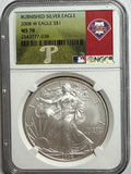 2008-W Burnished American Silver Eagle NGC MS70 Phillies Label