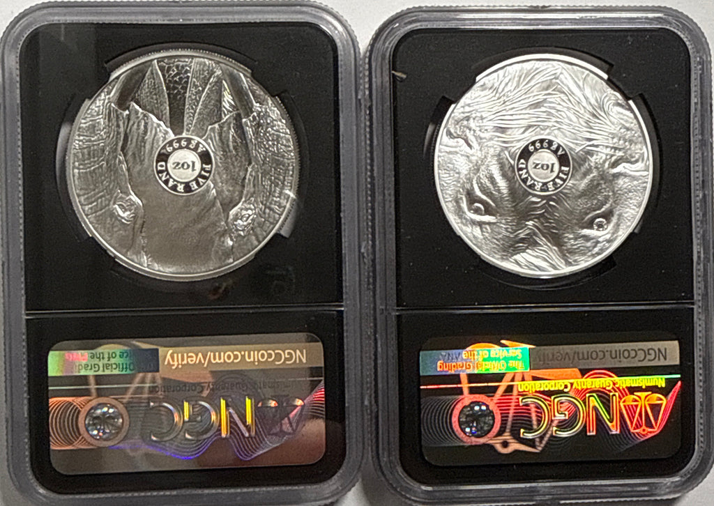 2021-2022 South Africa S 5R Big 5 Series II Elephant & Lion 2-Coin Set NGC FDI PF70 UCAM