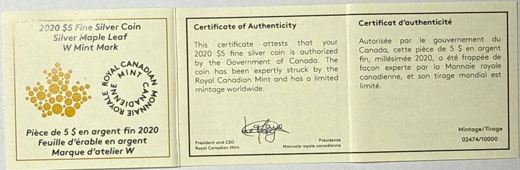 2020W 1 oz Canada $5 Burnished Silver Maple Leaf NGC FDI MS70 Susan Taylor hand signed