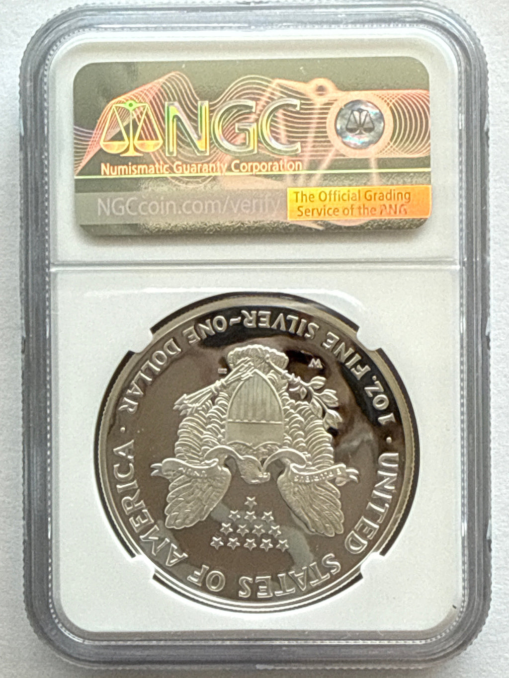 2003-W American Silver Eagle NGC 1 oz PF70 UCAM  J. M. Mercanti hand signed pop #6 Art Label