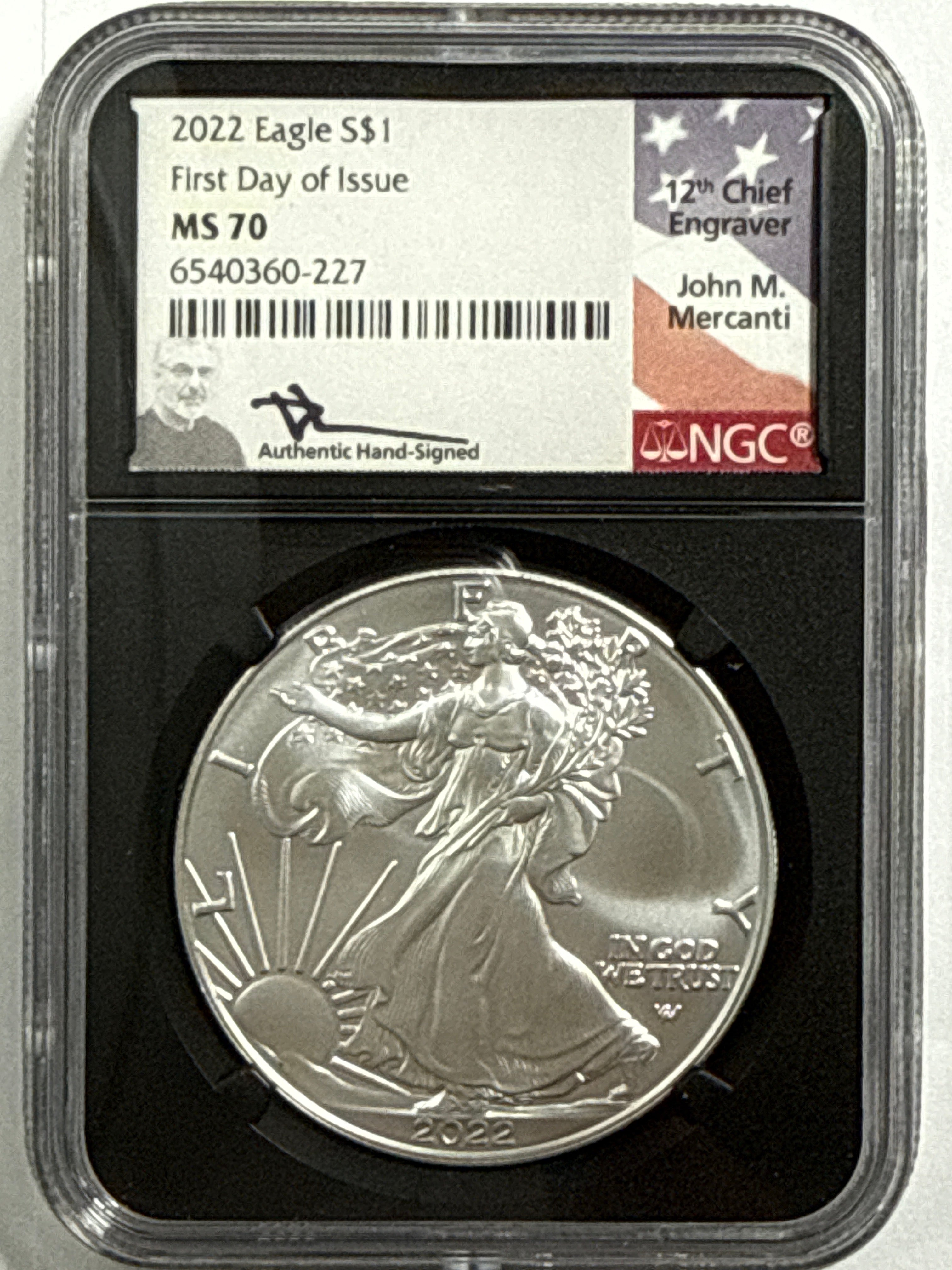 2022 American Silver Eagle 5 Coin Set NGC MS70 FDOI FL Mercanti/Gaudioso/Ryder/jones/Damstra