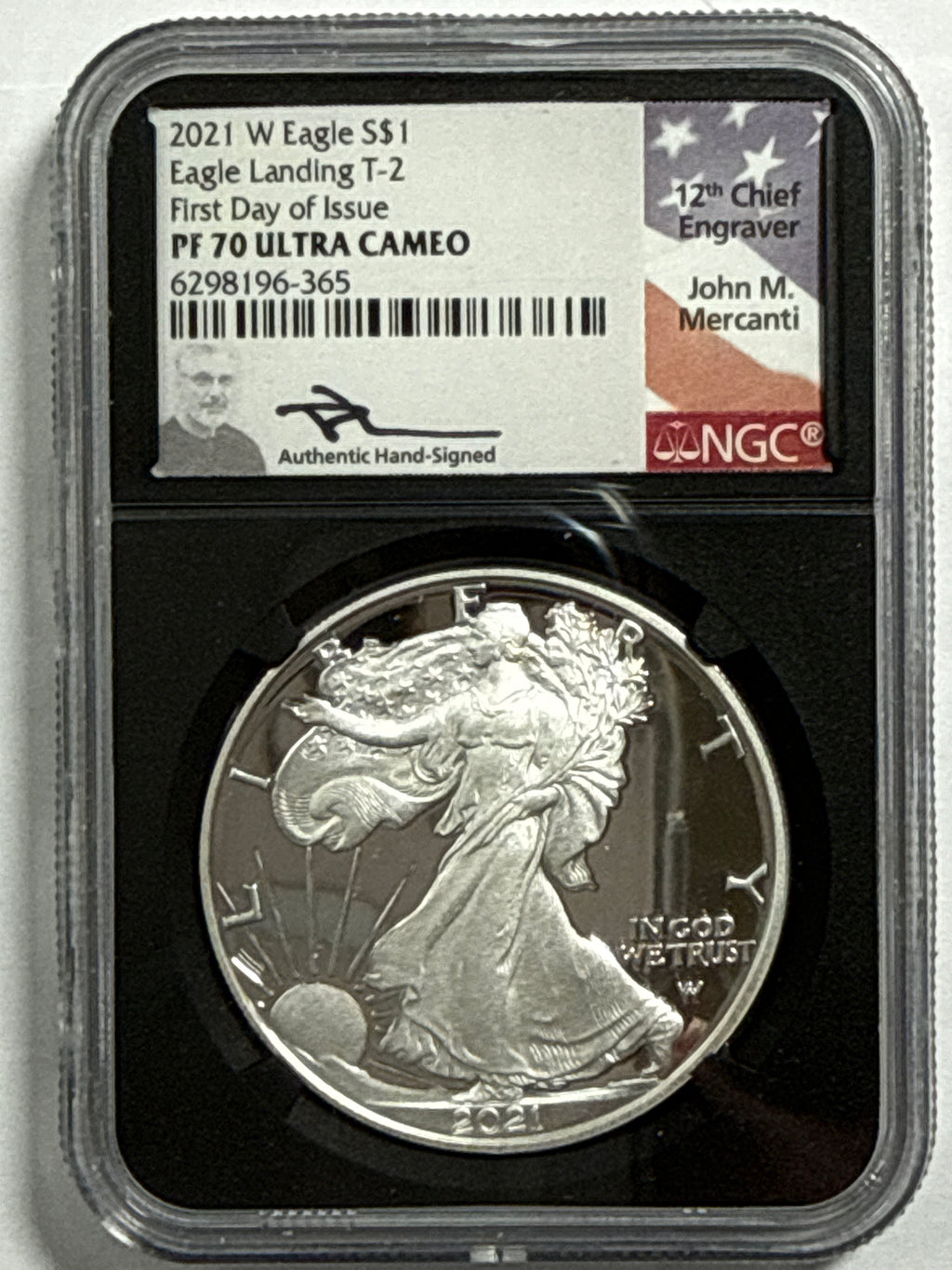 2021-W American Silver Eagle T-2 5 Piece Set NGC FDOI PF70 UCAM Mercanti/Gaudioso/Jones/Moy/Damastra Hand Signed
