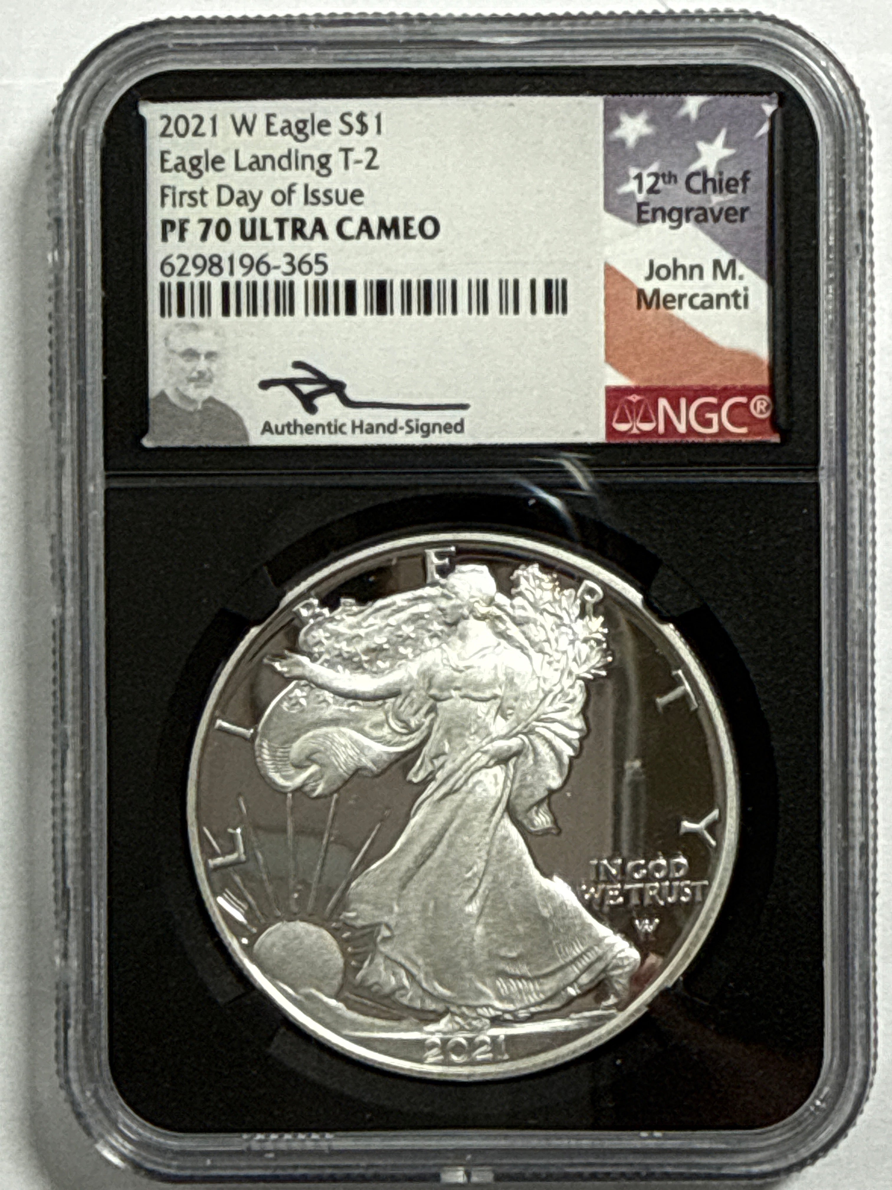 2021-W American Silver Eagle T-2 5 Piece Set NGC FDOI PF70 UCAM Mercanti/Gaudioso/Jones/Moy/Damastra Hand Signed