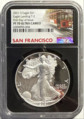 2021-S American Silver Eagle $1 Eagle Landing T-2 NGC FDI PF70 UCAM Black Core