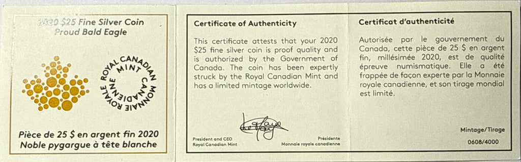 2020 Canada $25 Silver Bald Eagle NGC Extraordinary High Relief FDI PF70 UCAM Susan Taylor Hand Signed