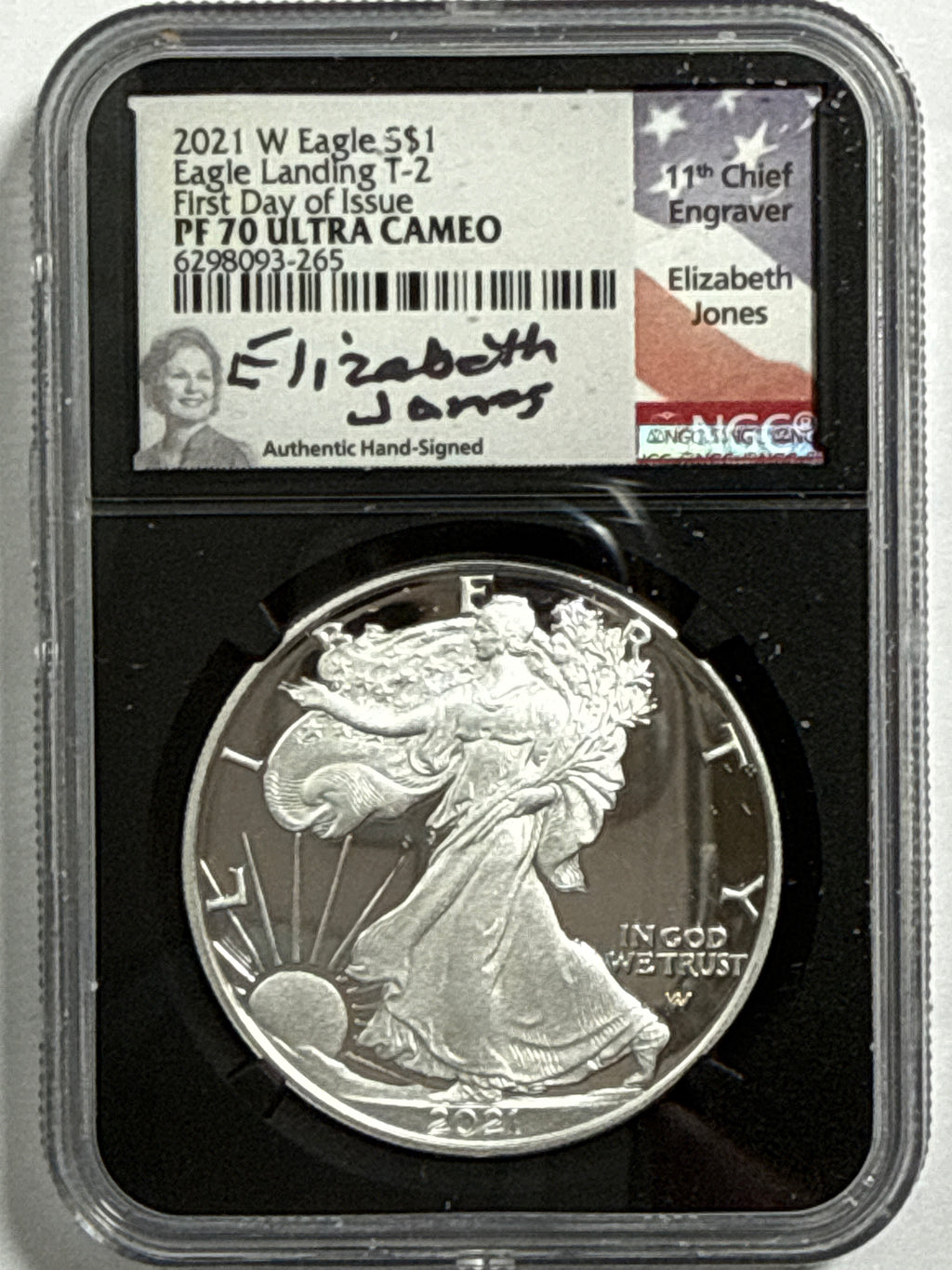 2021-W American Silver Eagle T-2 5 Piece Set NGC FDOI PF70 UCAM Mercanti/Gaudioso/Jones/Moy/Damastra Hand Signed