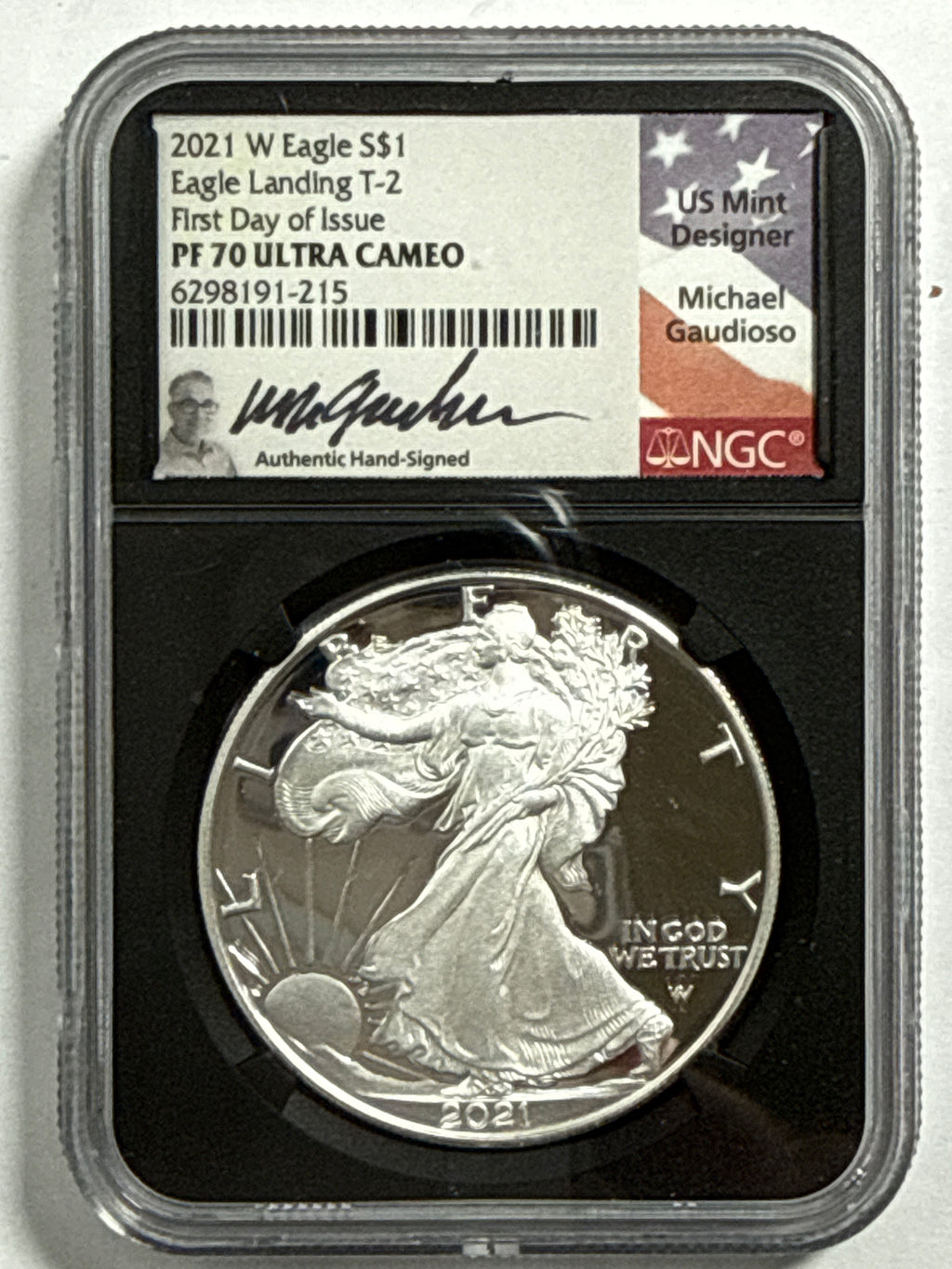 2021-W American Silver Eagle T-2 5 Piece Set NGC FDOI PF70 UCAM Mercanti/Gaudioso/Jones/Moy/Damastra Hand Signed