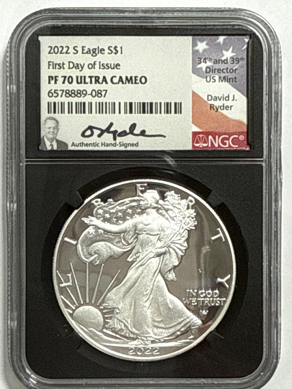 2022-S American Silver Eagle 5-Coin Box Set NGC/PCGS FDOI PF70 UCAM/PR70 DCAM Mercant/Gaudioso/Jones/Ryder/Damstra
