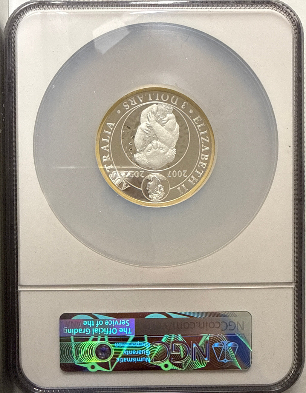 2022P Australia 3 oz $3  Silver Koala-Gilt NGC 15th Anniv.-FDP  PF70 UCAM