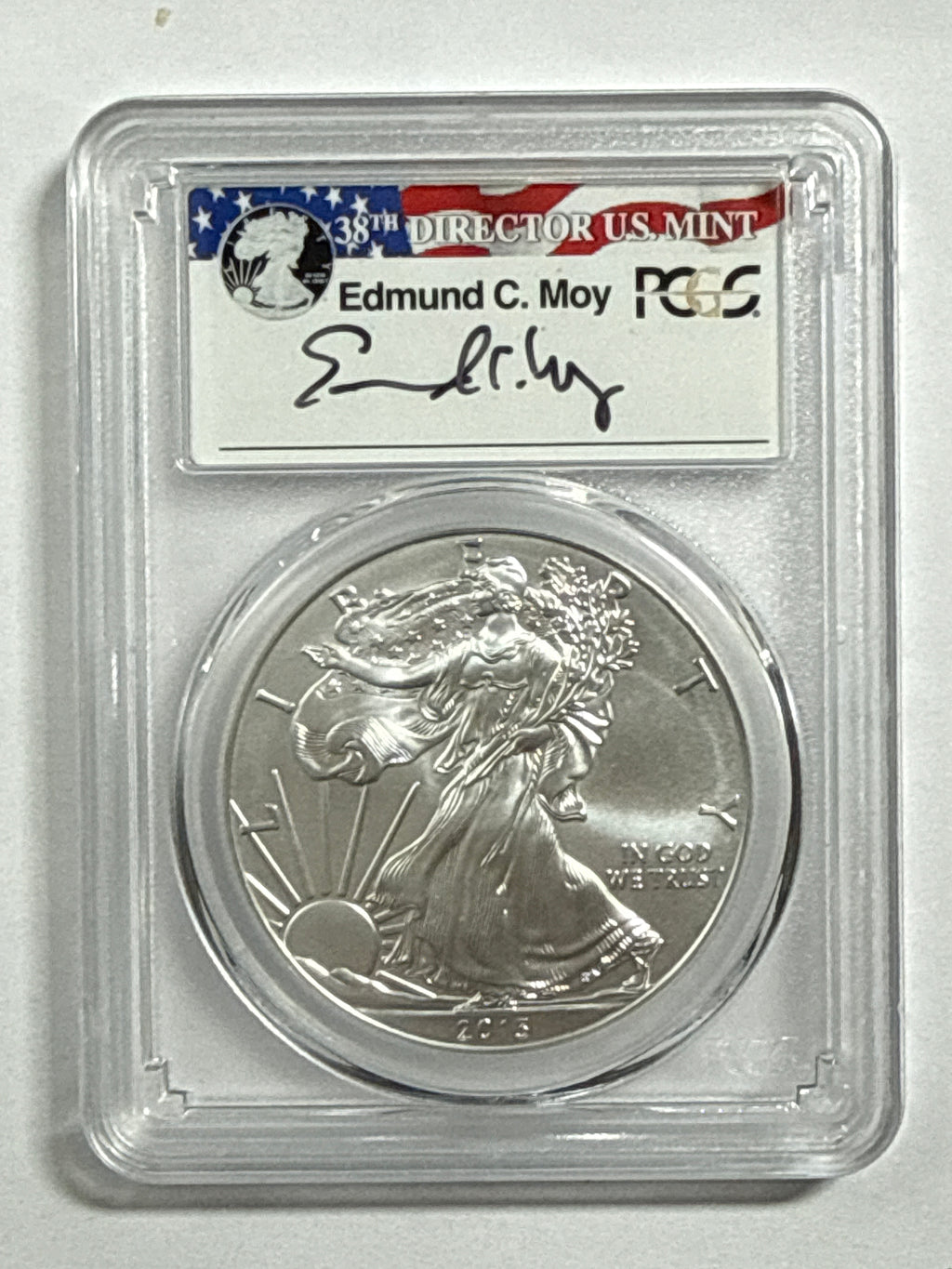2013-W Burnished American Silver Eagle PCGS SP70 Edmund Moy Hand Signed
