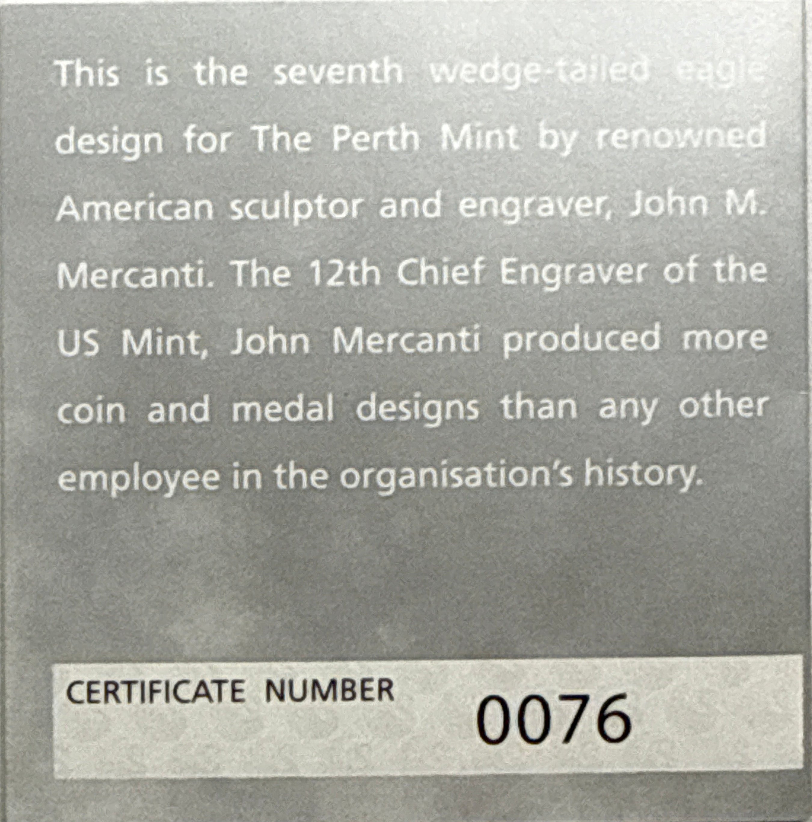 2022P Australia $1 .999 Silver Wedge-Tailed Eagle NGC Ultra High Relief FDI PF70 UCAM Mercanti
