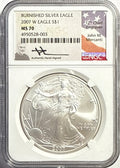 2007-W Burnished American Silver Eagle $1 NGC MS70 Mercanti Hand-Signed