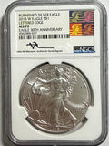 2016-W Burnished American Silver Eagle NGC MS70 LE John Mercanti Hand Signed
