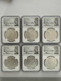 2021-CC/D/O/P/S Morgan/Peace Silver Dollar 6 Piece Set NGC MDS70 FDOI Mercanti Habd Signed
