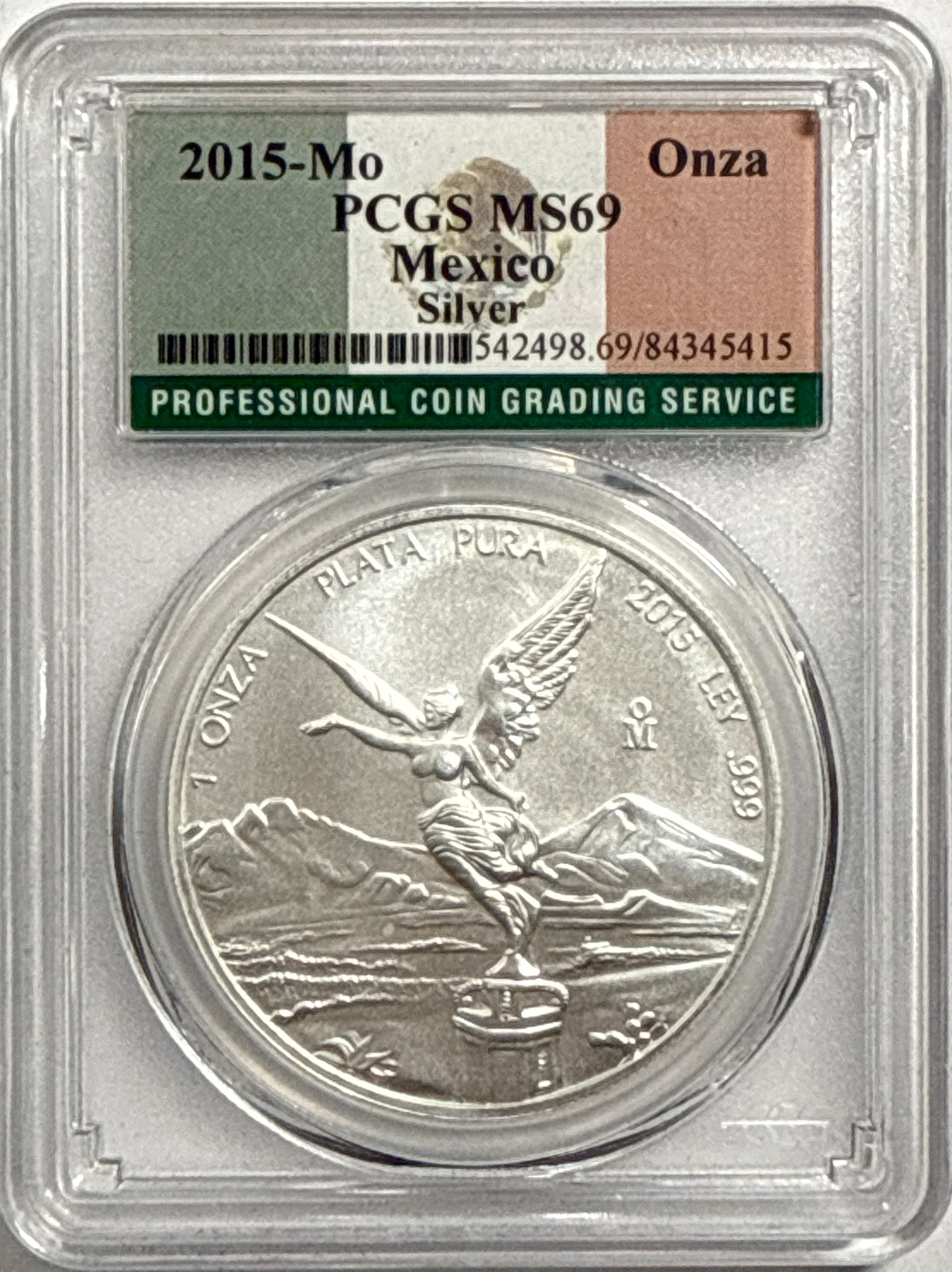 2015-MO Mexico Silver Libertad `1 Onza PCGS MS69