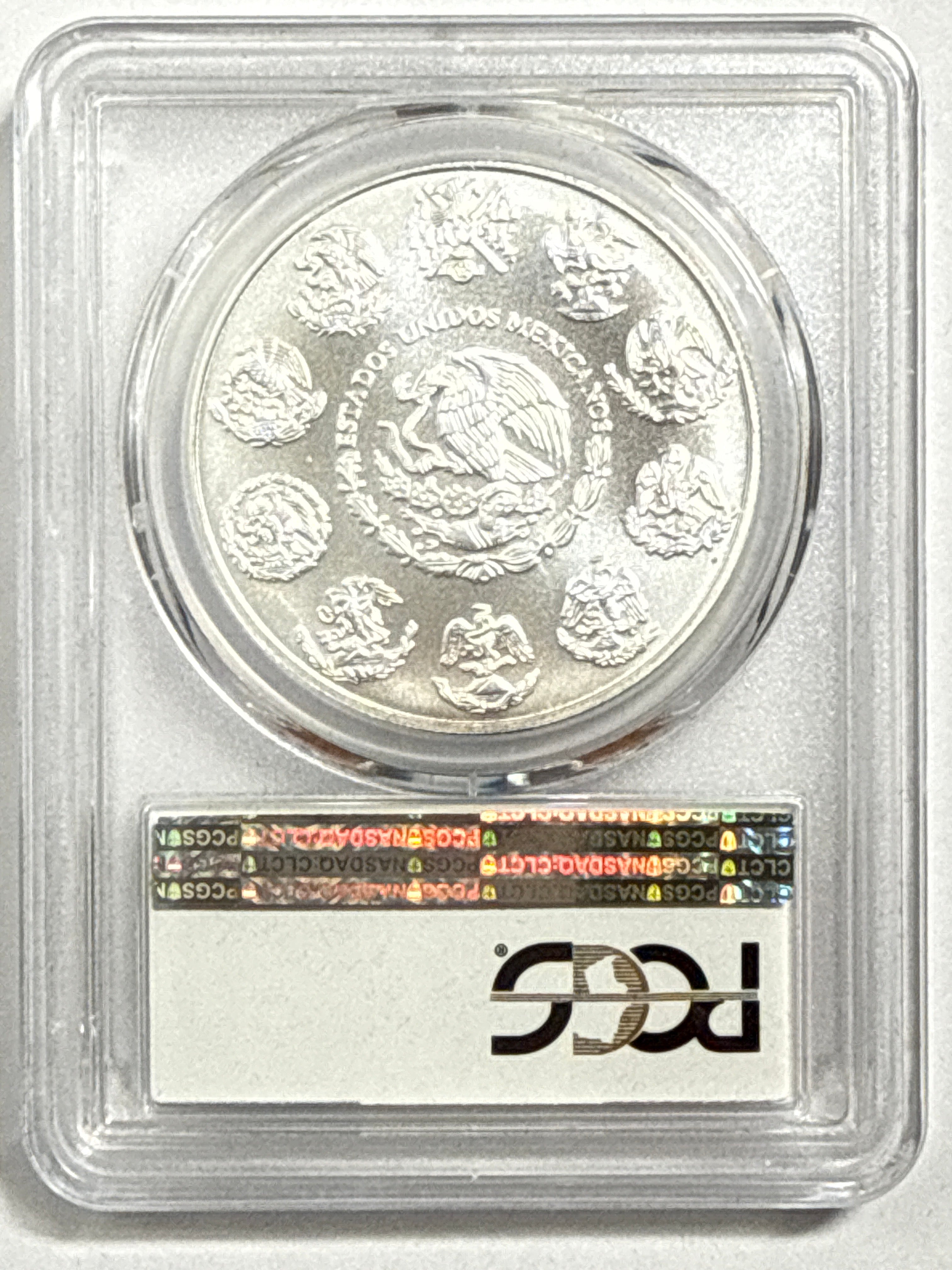 2019-Mo Mexico Silver Libertad 1 Onza PCGS FS MS70 Flag Top Label