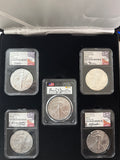 2023-P American Silver Eagle 5 Piece Set NGC MS70 FDOI FL Mercanti/Gaudioso/Ryder/Jones/Damstra