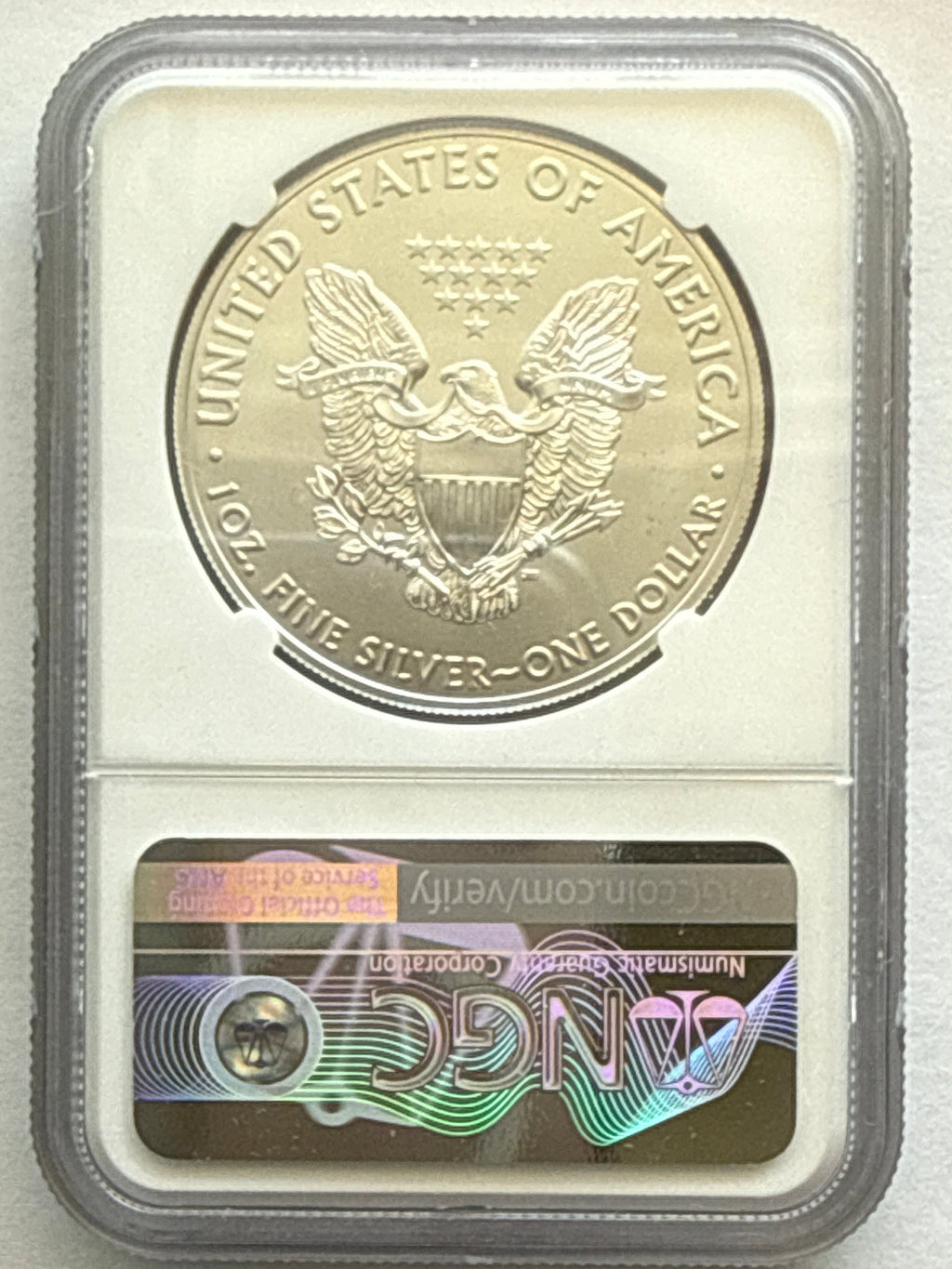 2019-W American Silver Eagle NGC 1 oz PF70 UCAM FDOI J. M. Mercanti hand signed  Flag Label