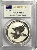 2015-P Australia $1 Silver Wedge-Tail Eagle PCGS MS70 Mercanti