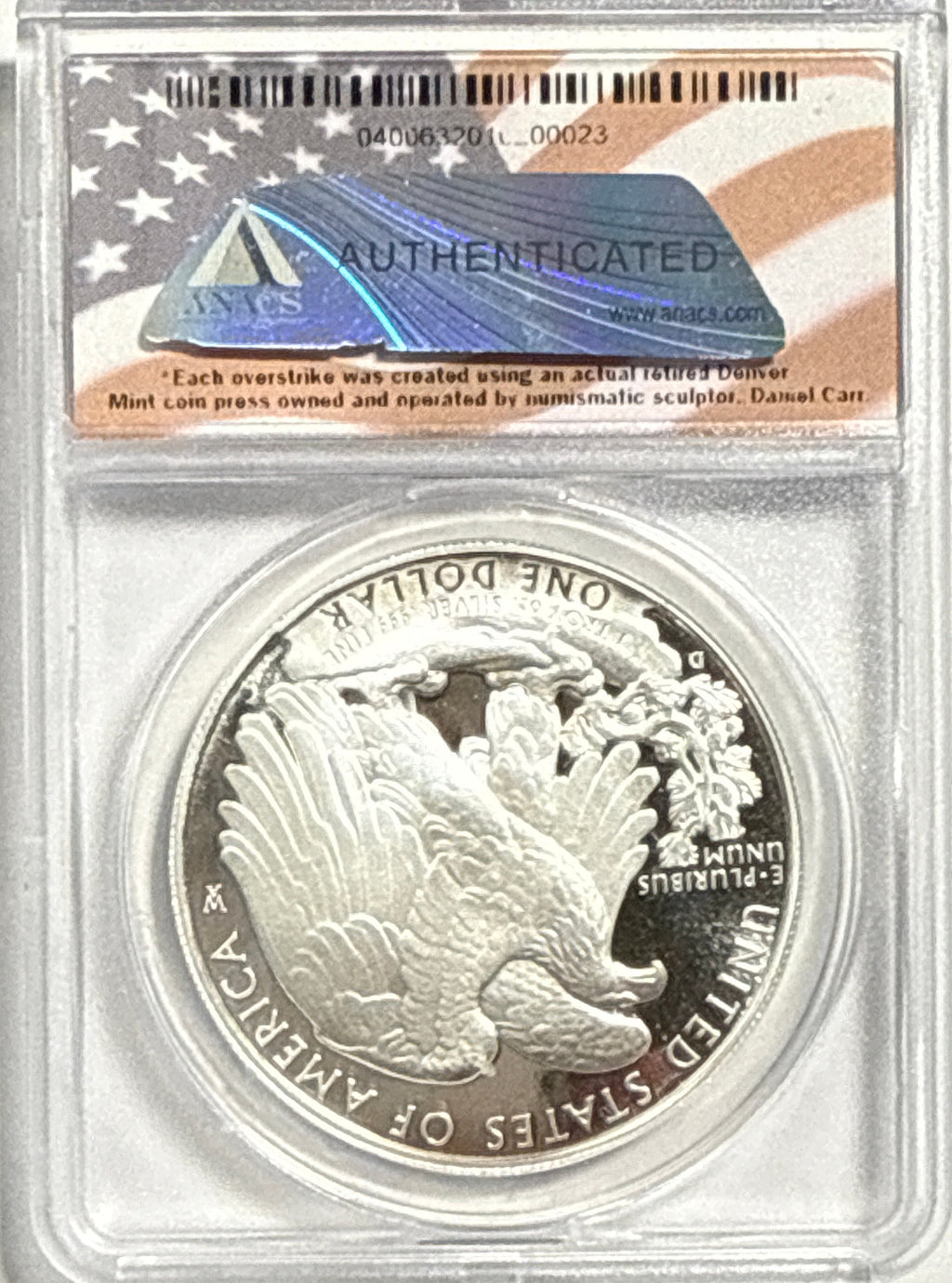 2009 American Silver Eagle ANACS $1 Silver Walking Liberty Half Dollar Reverse PR69 DCAM Proof Overstrike 1oz 2-Coin Box Set