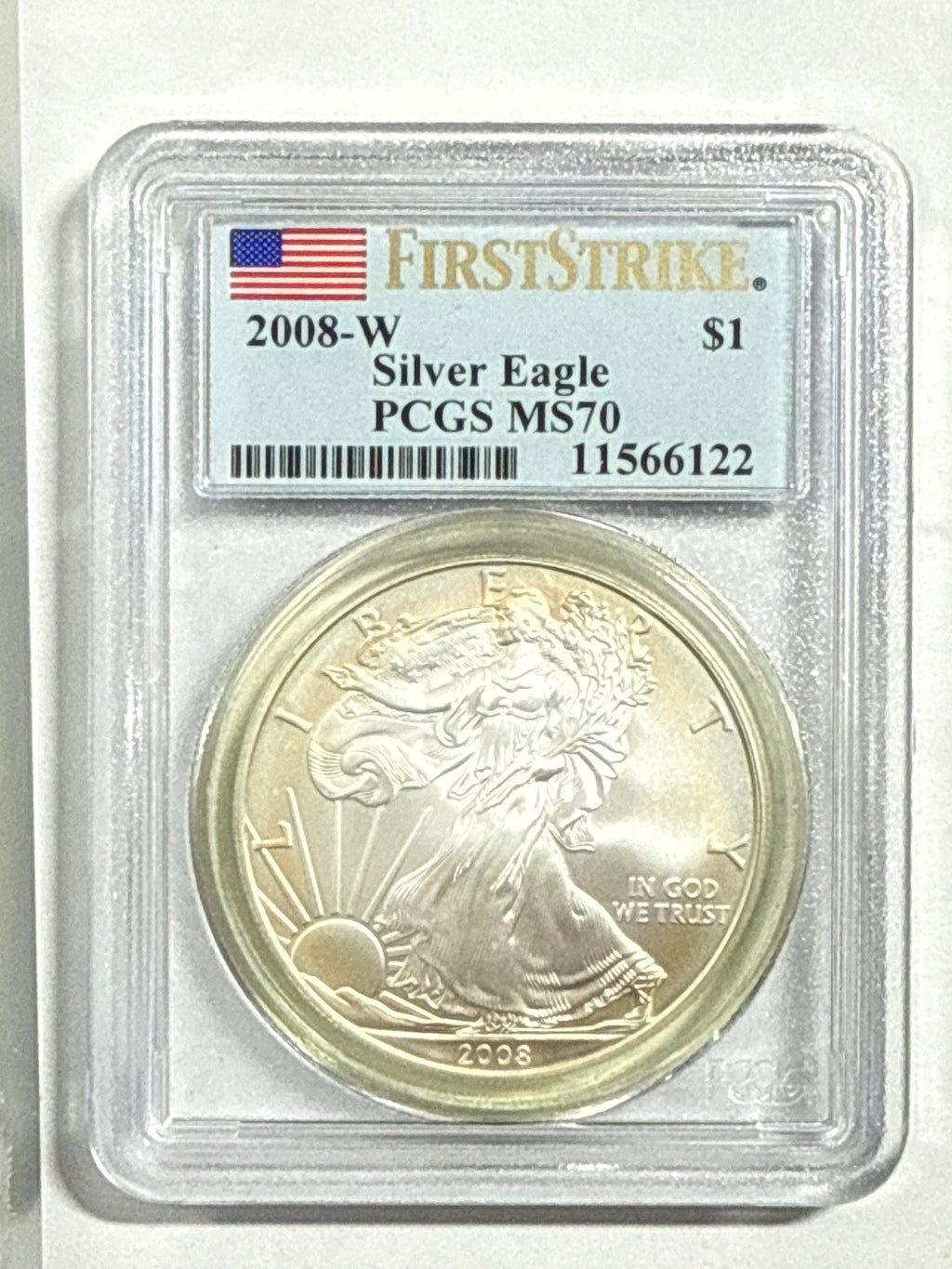2008-W American Silver Eagle PCGS MS70