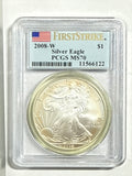 2008-W American Silver Eagle PCGS MS70