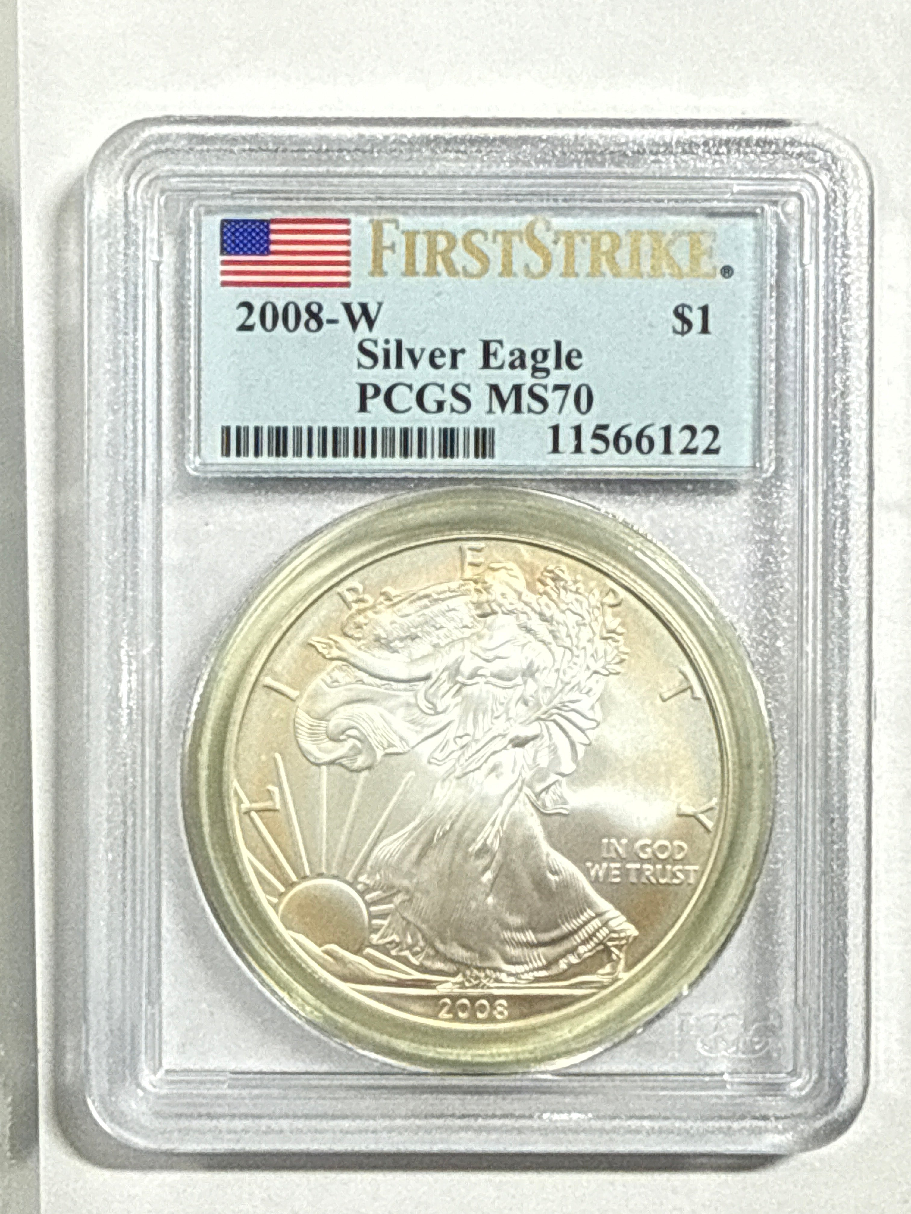 2008-W American Silver Eagle PCGS MS70