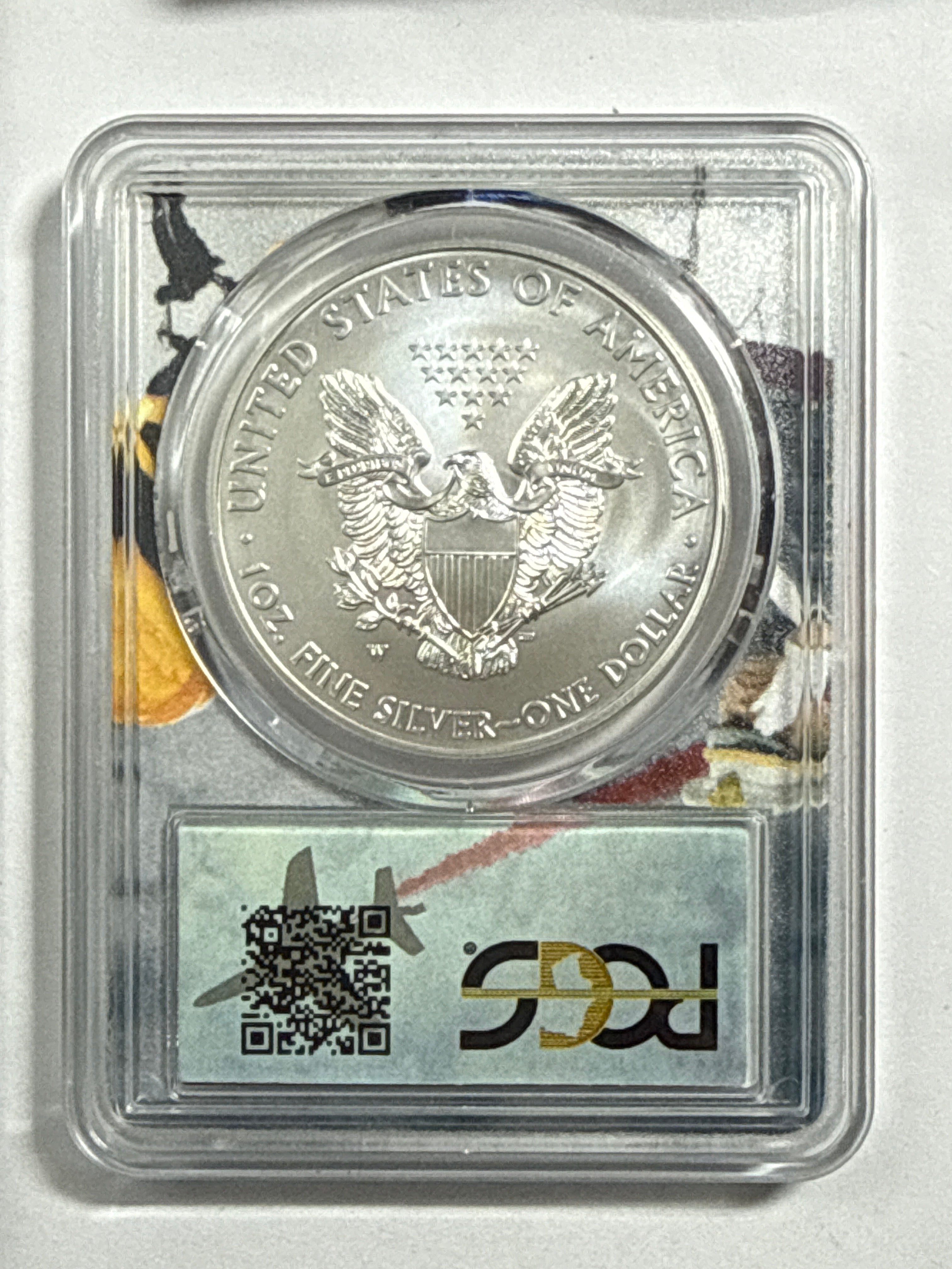 2013-W Burnished American Silver Eagle PCGS SP70 Fighter Jet Label