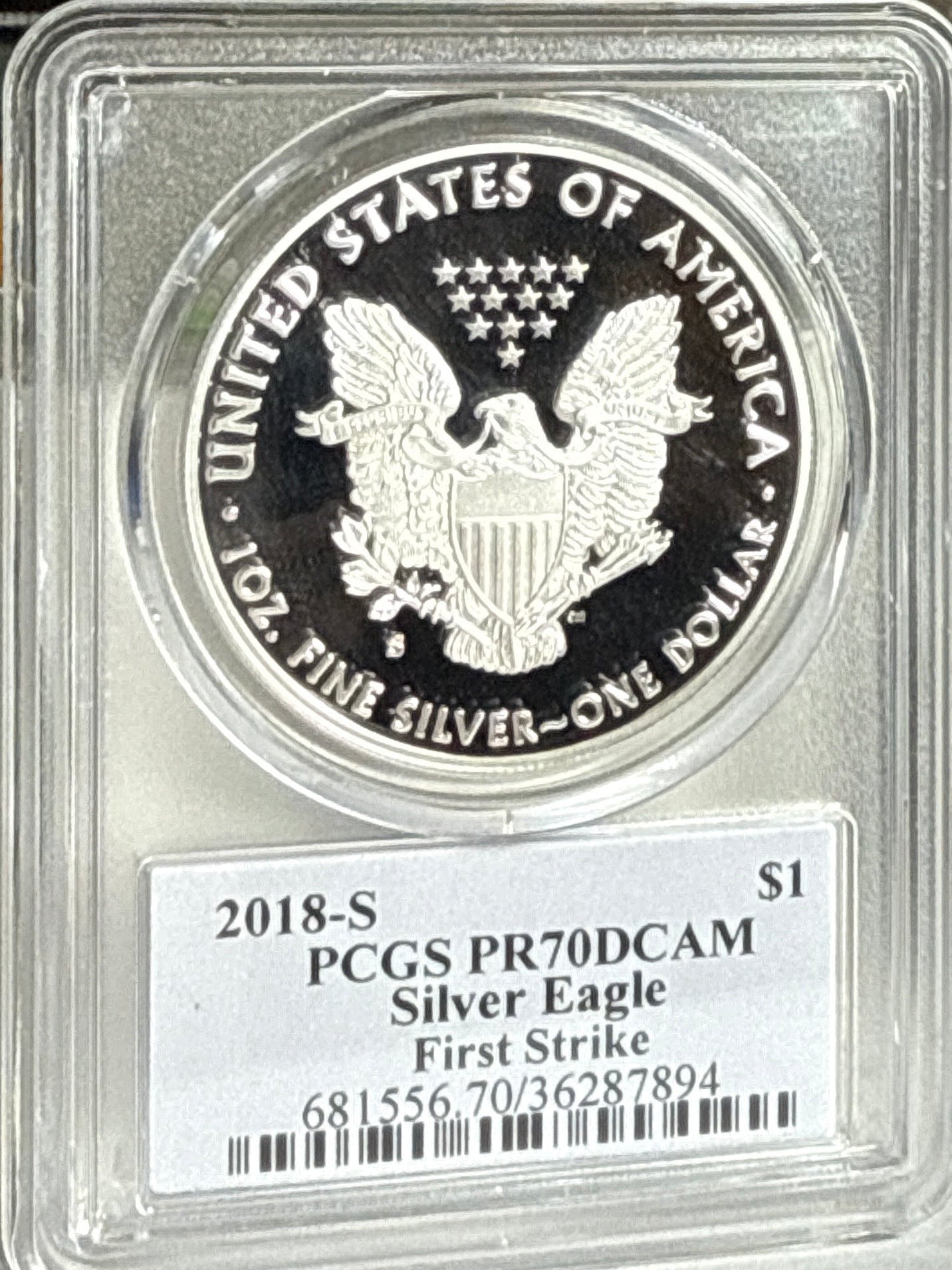 2018-S American Silver Eagle PCGS FS PR70 DCAM T. S. Cleveland