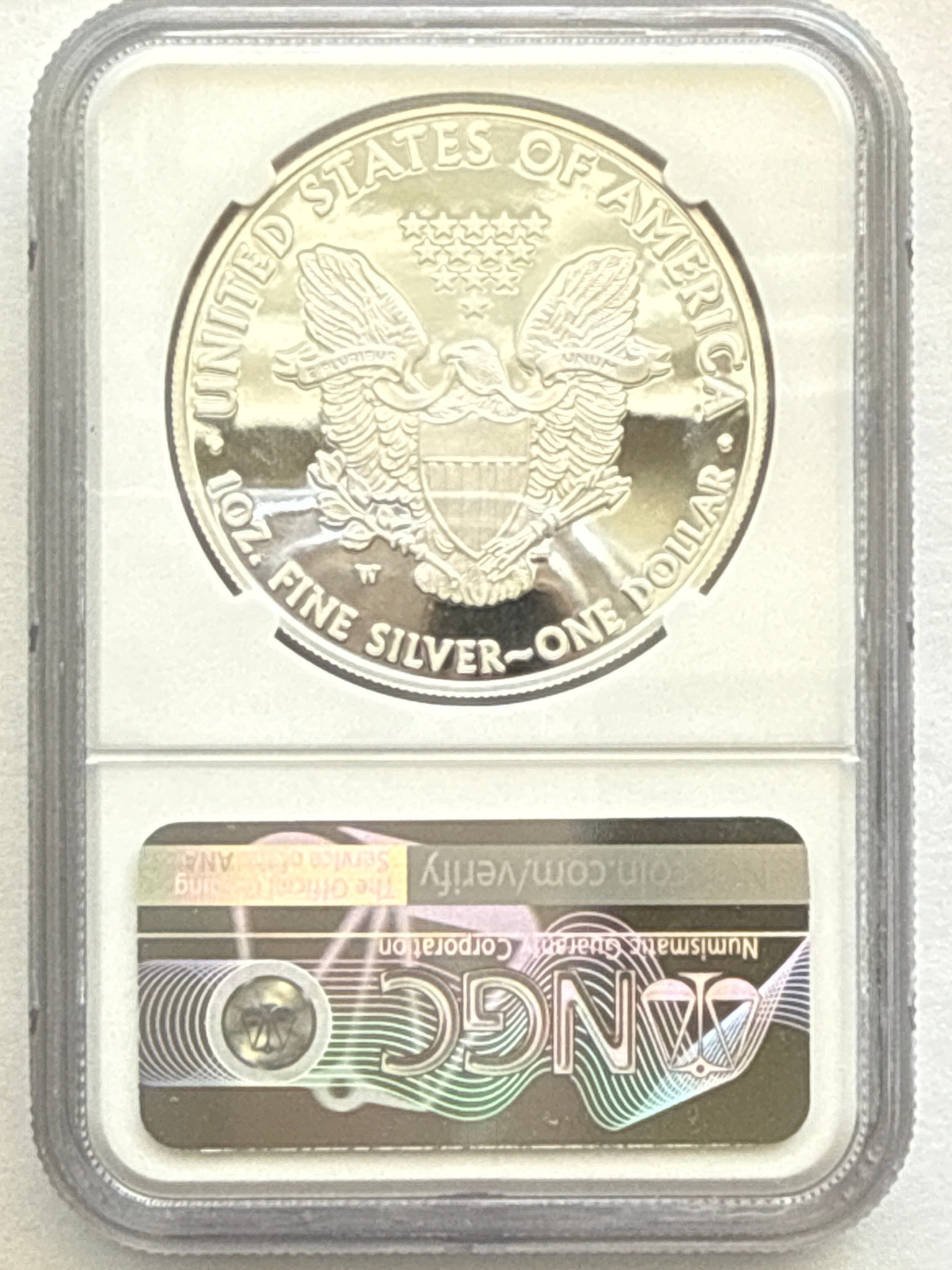 2010-W American Silver Eagle NGC 1 oz PF70 UCAM  J. M. Mercanti hand signed pop #3 Art Label