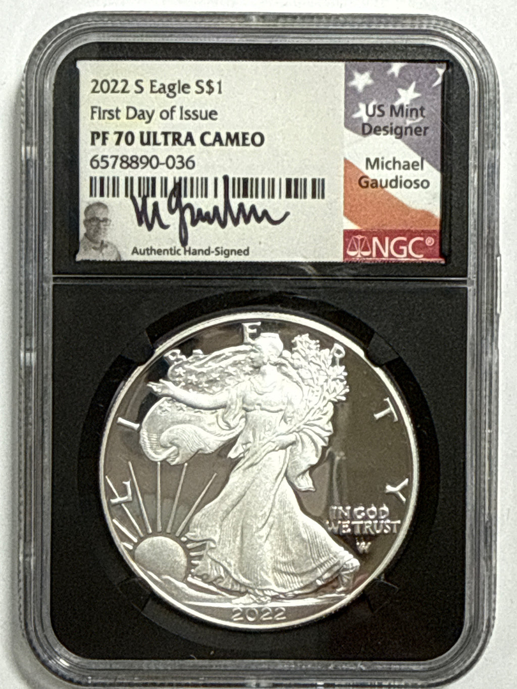 2022-S American Silver Eagle 5-Coin Box Set NGC/PCGS FDOI PF70 UCAM/PR70 DCAM Mercant/Gaudioso/Jones/Ryder/Damstra