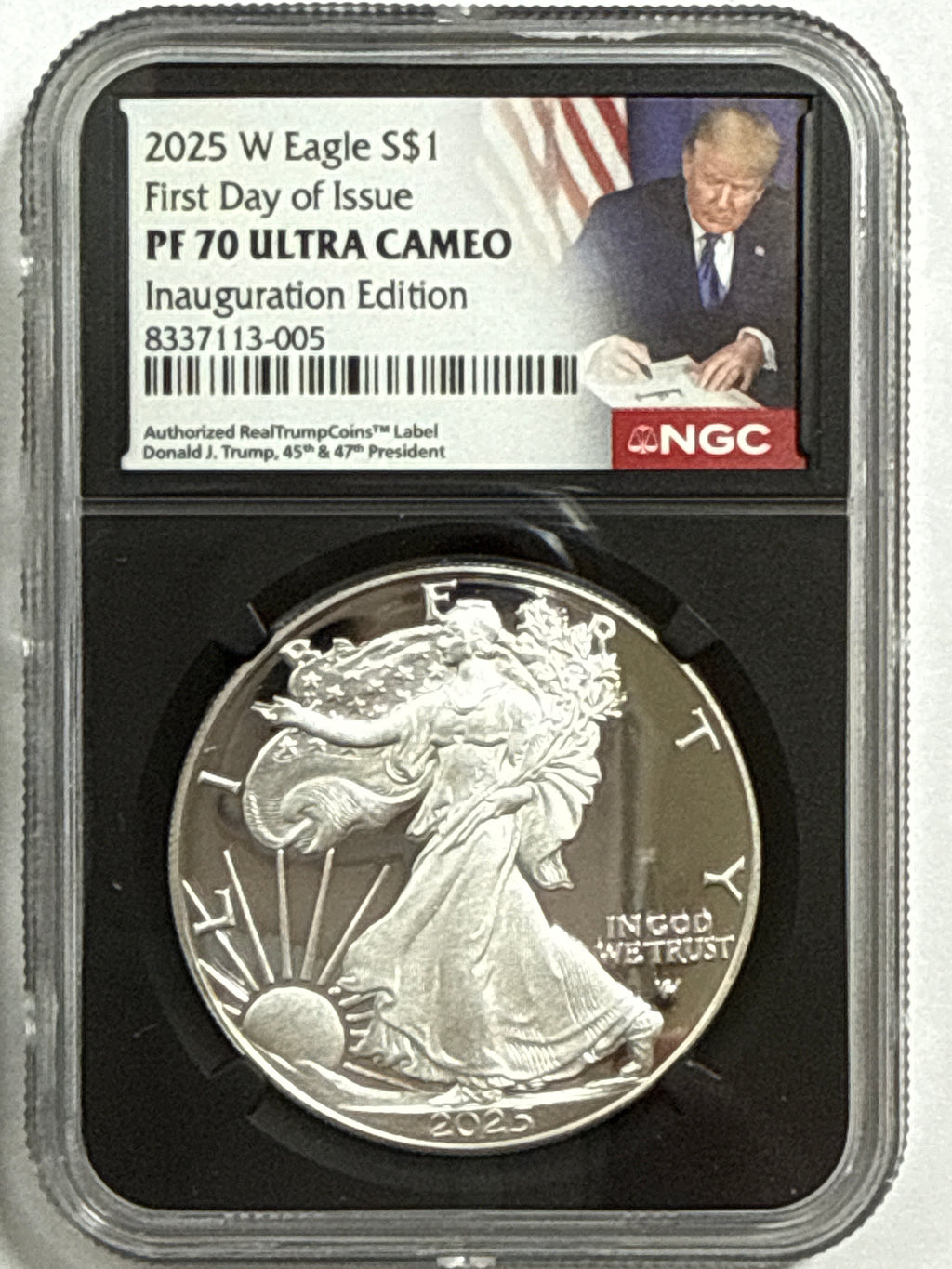 2025-W American Silver Eagle 6 Piece Set NGC PF70 UCAM FDOI FL Mercanti/Gaudioso/Ryder/Frost/Damstra/Trump