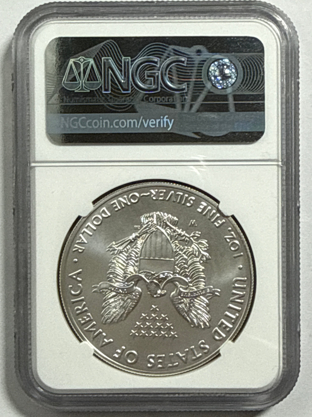 2018-W Burnished American Silver Eagle NGC MS70 FDOI FL John Mercanti Hand Signed