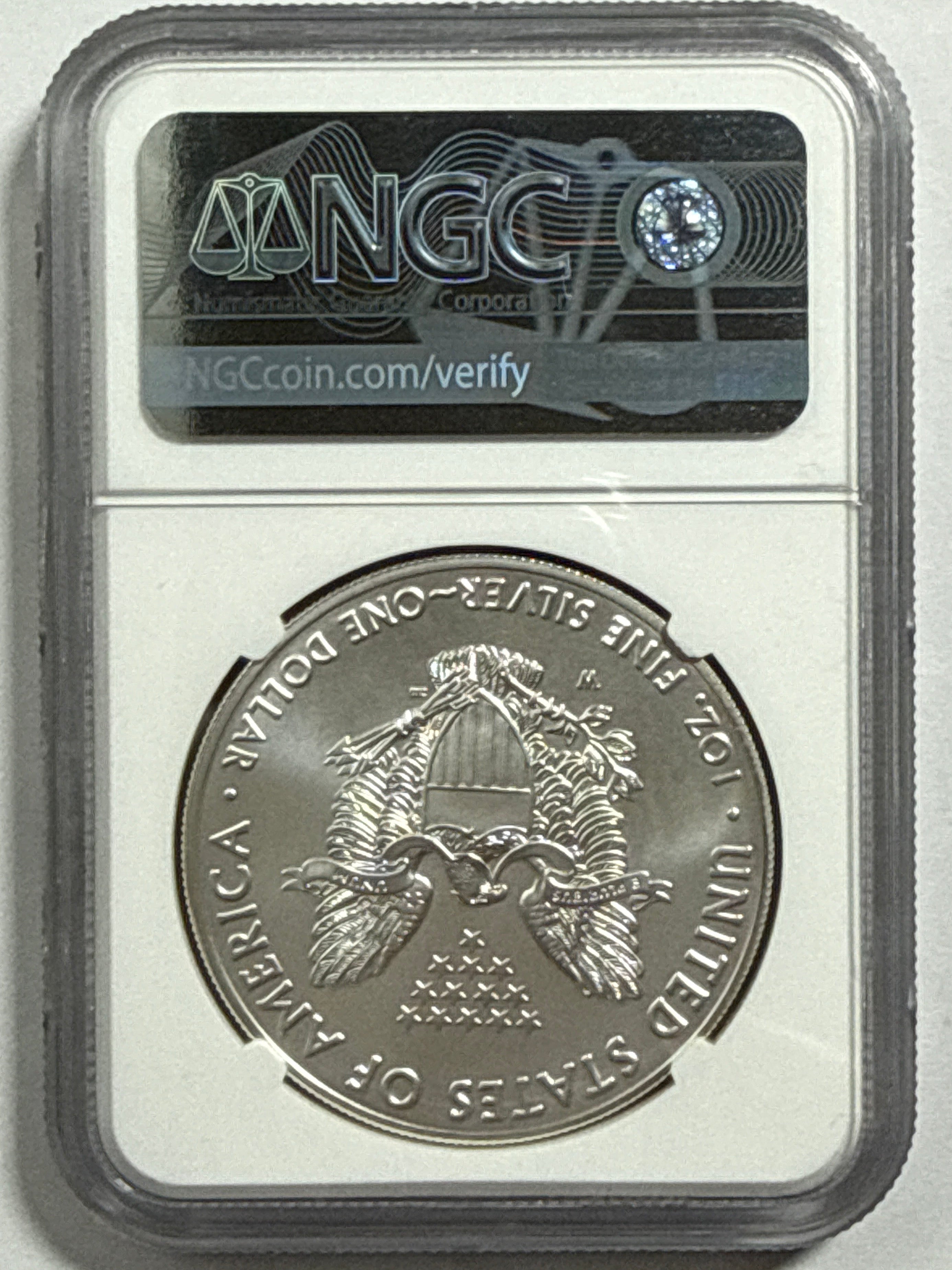 2018-W Burnished American Silver Eagle NGC MS70 FDOI FL John Mercanti Hand Signed