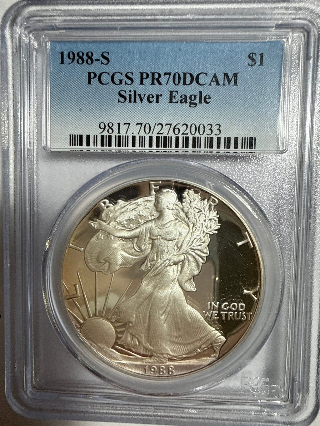 1988-S American Silver Eagle PR70 DCAM PCGS