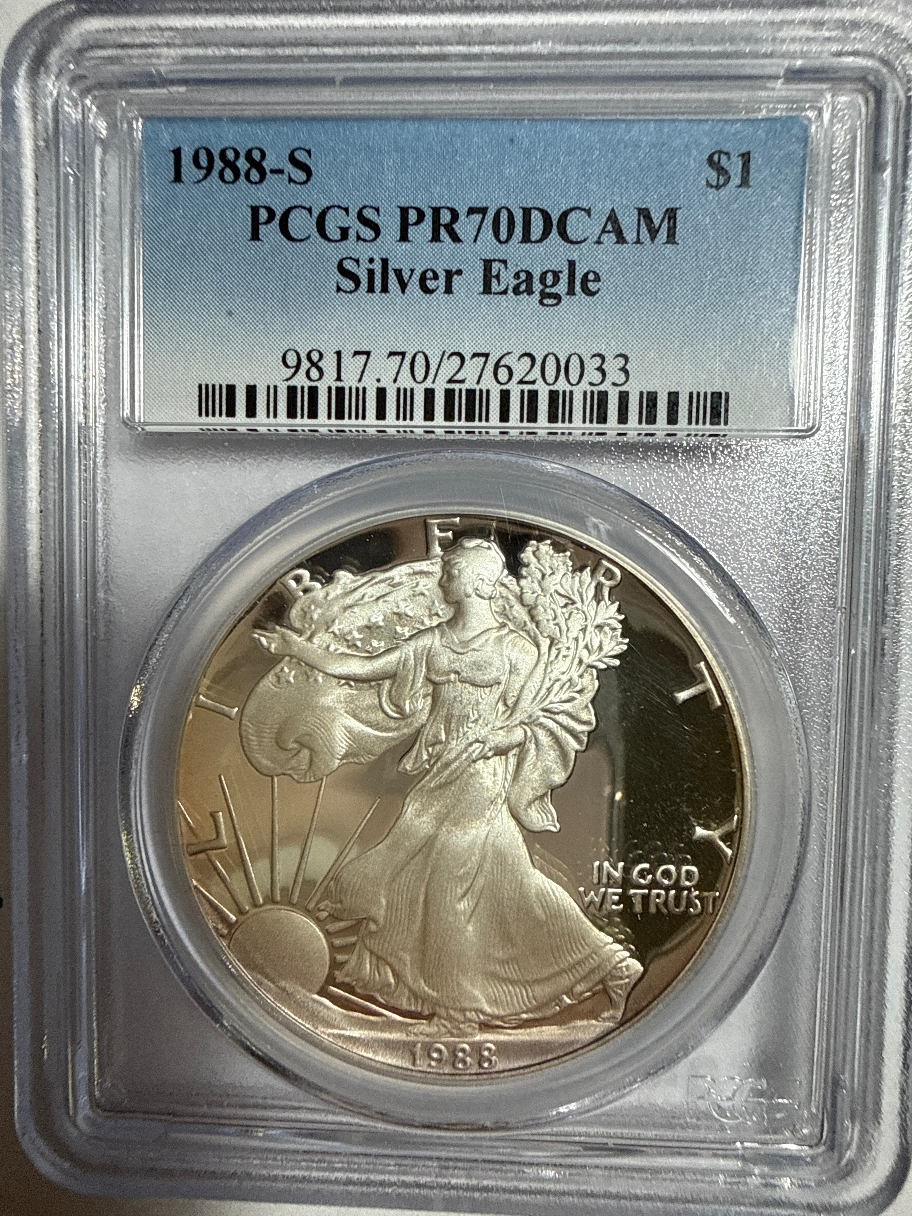 1988-S American Silver Eagle PR70 DCAM PCGS