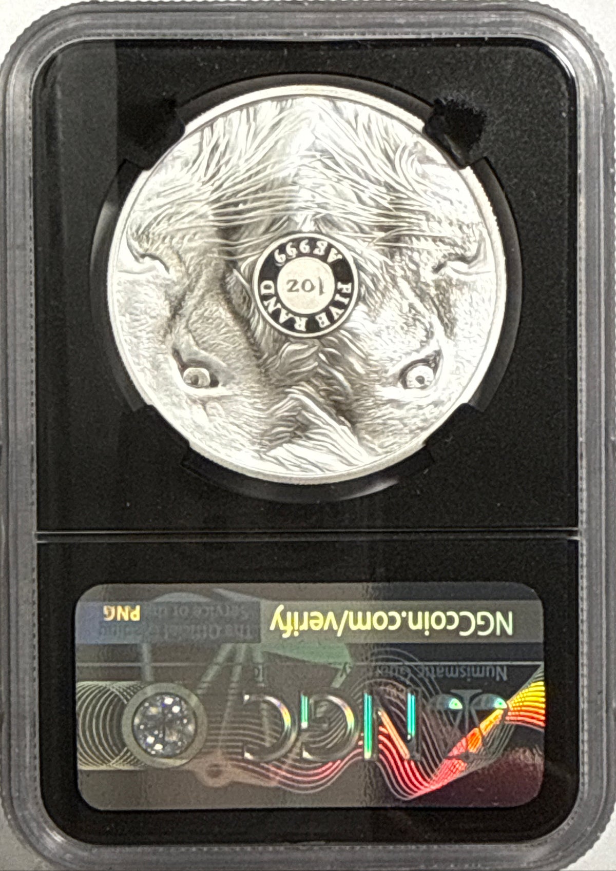 2019/2020/2021/ South Africa NGC FDI PF70 UCAM S5R Big 5 Elephant/Lion/Rhino/Spotted Leopard/Buffalo Tumi Tsehio signed
