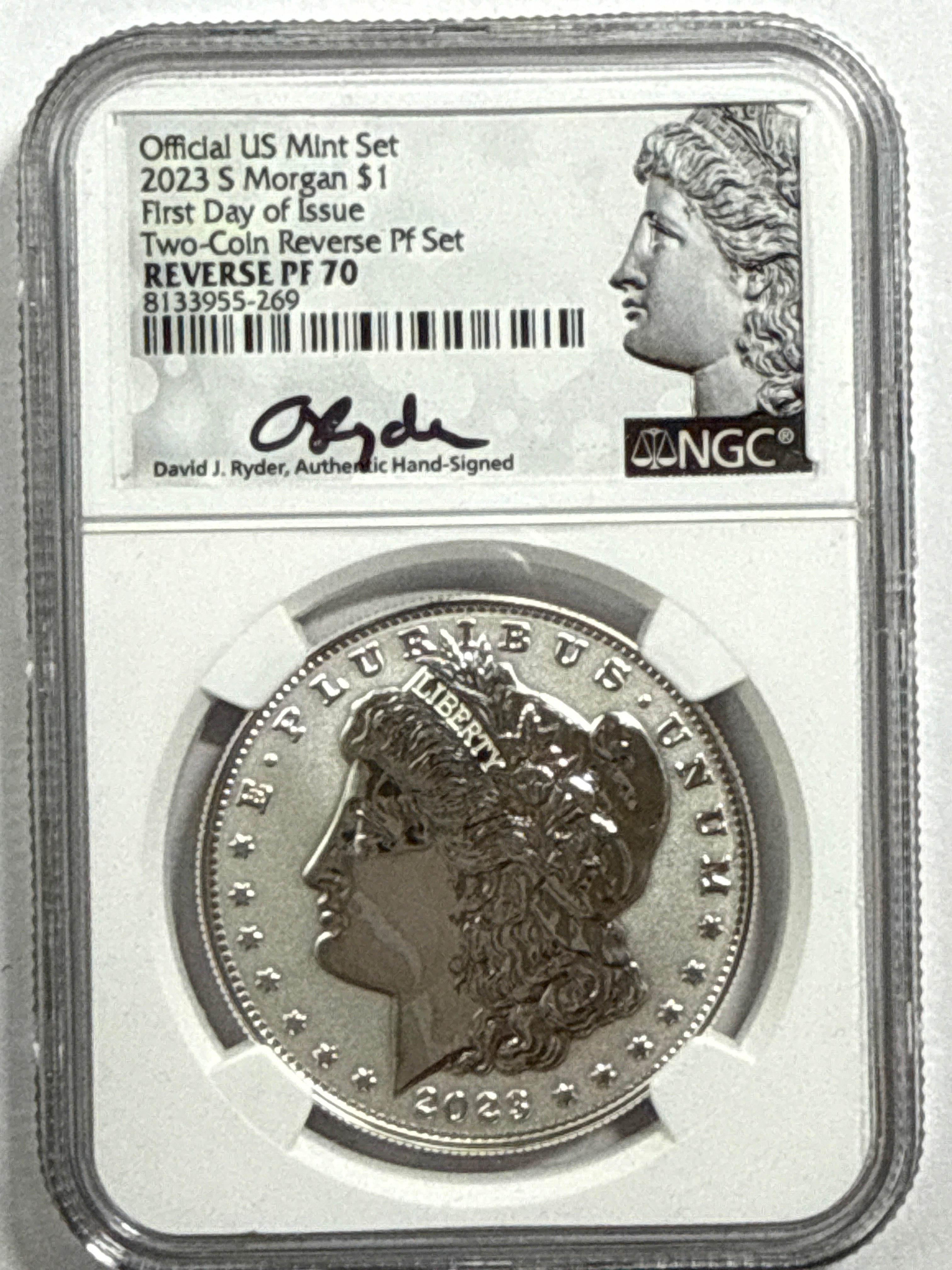 2023-S Morgan/Peace Silver Dollar 4 Piece Set NGC MS70/PF70UCAM Mercanti Hand Signed