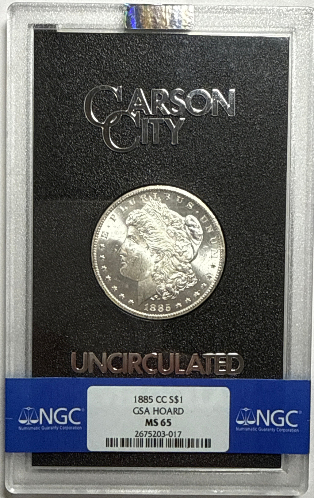 1885-CC $1 Morgan Silver Dollar NGC MS65 GSA Hoard