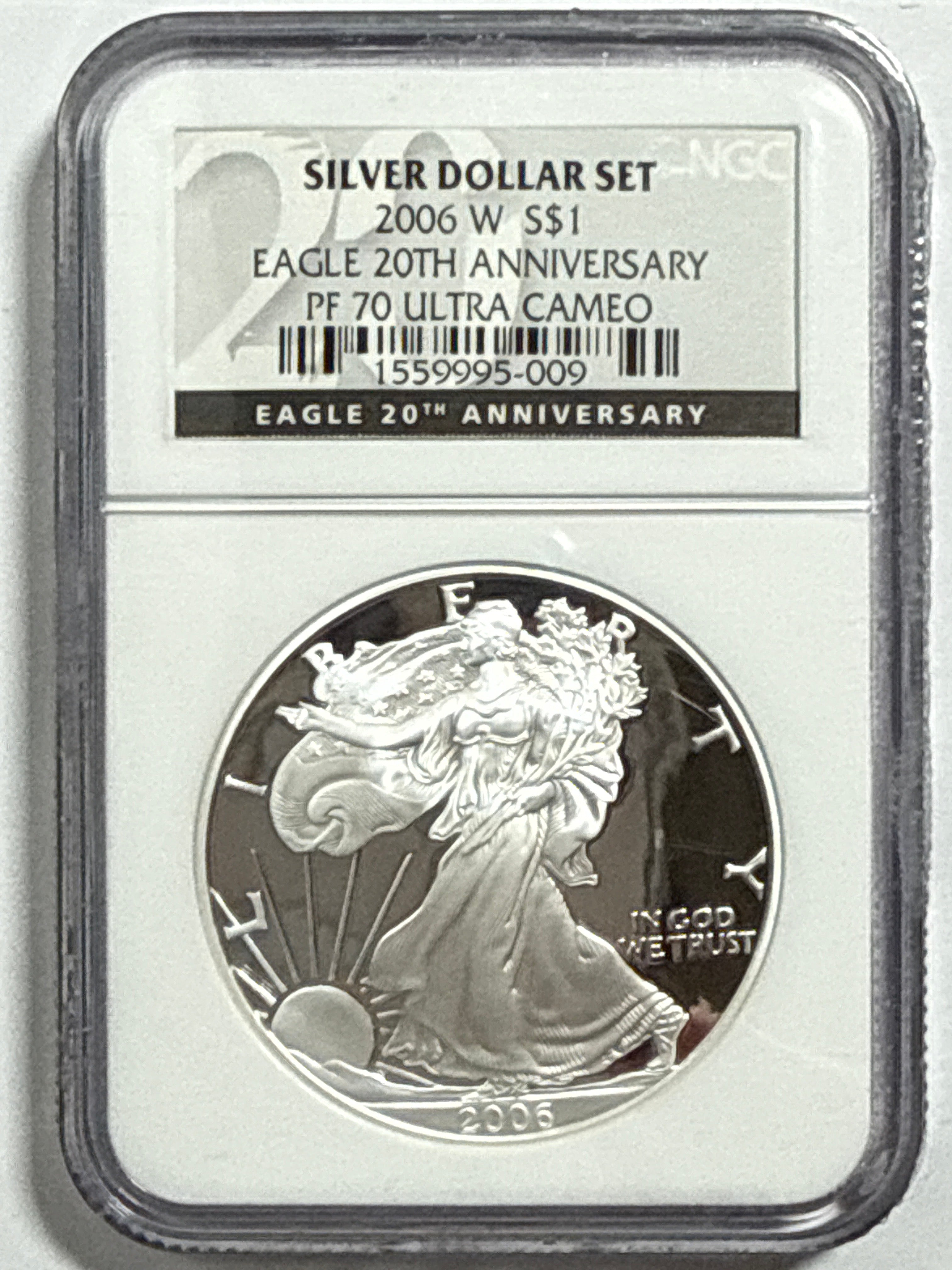 2006-W/P American Silver Eagle 3 Piece Set NGC MS70/PF70/PF70 UCAM 20th Anniversary