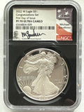 2021-W American Silver Eagle NGC PR70 UCAM FDOI Eagle Landing T-2  BL M. Gaudioso