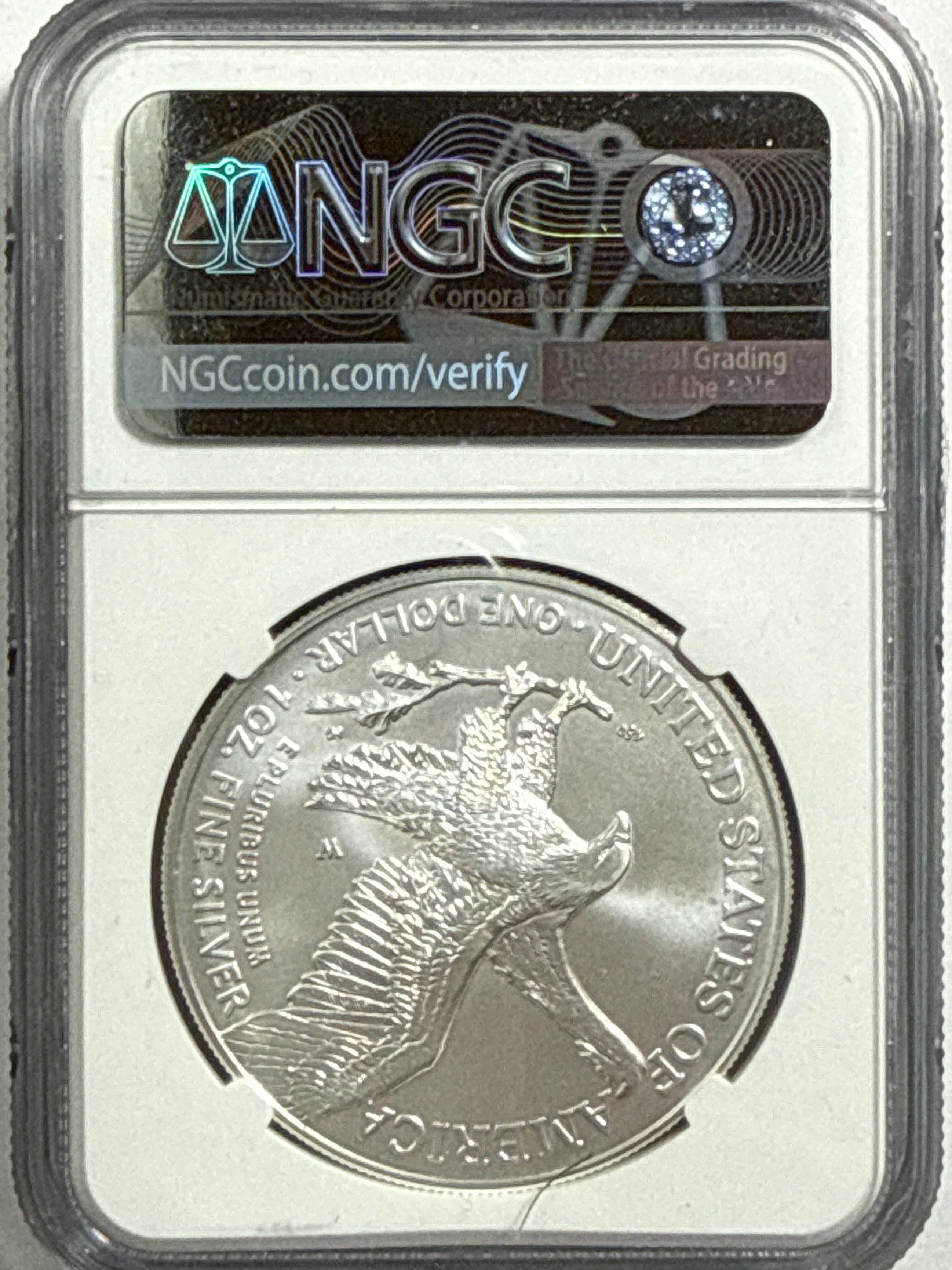 2022-W Burnished American Silver Eagle NGC MS70 FDOI  Michael Gaudioso Hand Signed