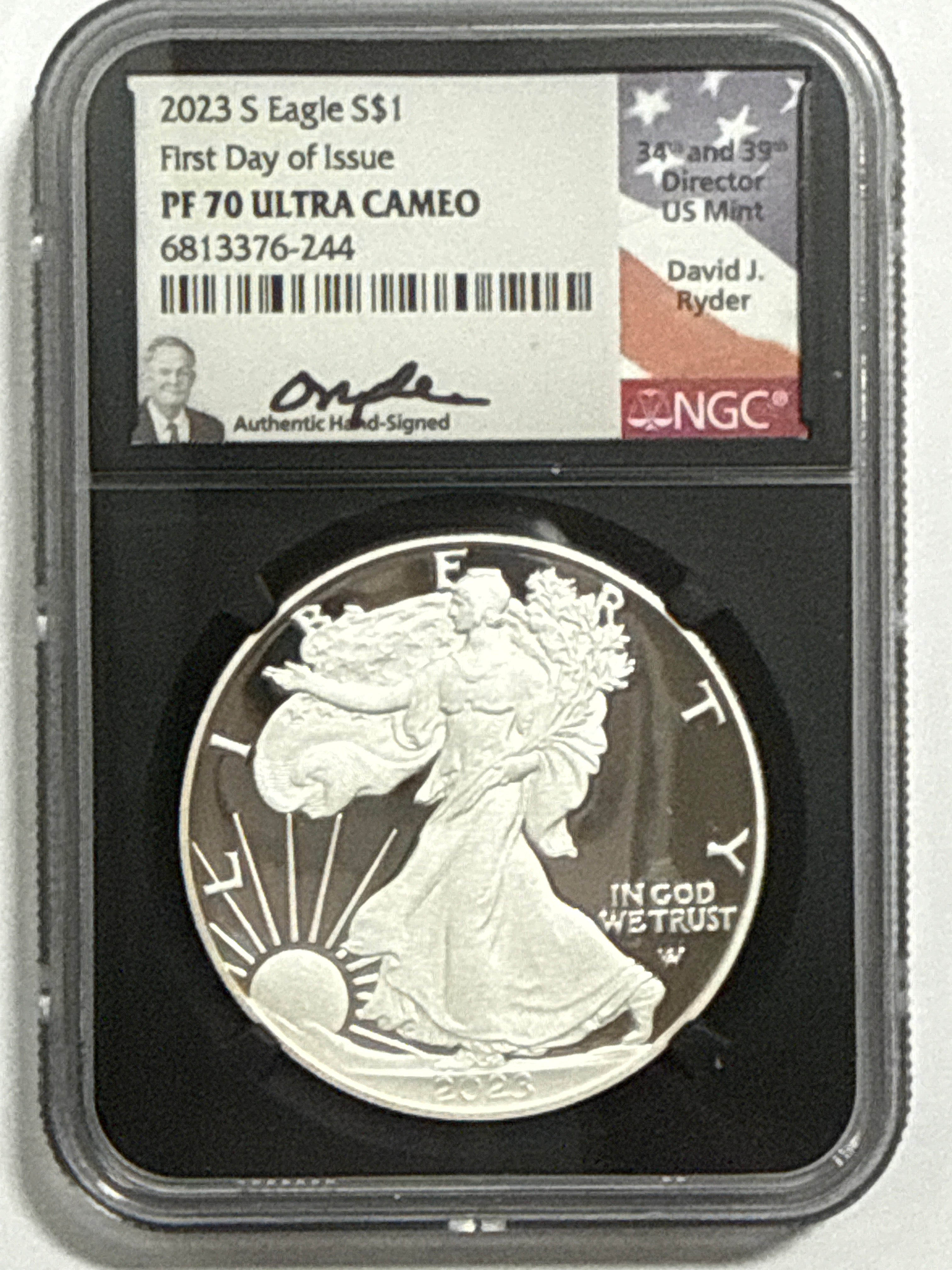 2023-S American Silver Eagle 5_coin Box Set NGC/PCGS FDOI PF70 UCAM/PR70 DCAM Mercant/Gaudioso/Jones/Ryder/Damstra