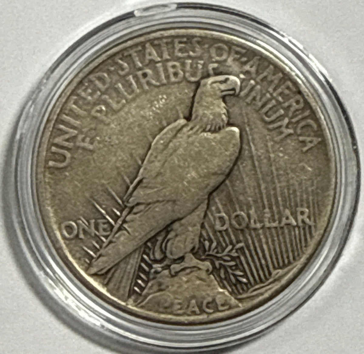1921 American Silver Peace Dollar High Relief Circulated.
