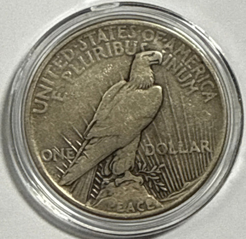 1921 American Silver Peace Dollar High Relief Circulated.
